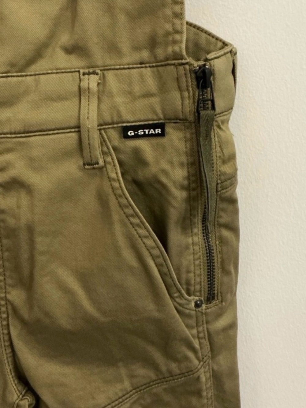 G-Star RAW Worker Radar Dungaree Overalls Fresh Army Green Stretch Bib Pants NWT - Picture 5 of 6